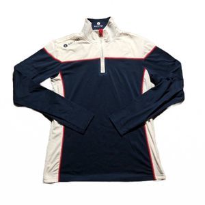 BACKTEE WOMENS GOLF QUARTERZIP PULLOVER JACKET DENMARK SPELL-OUT SIZE MEDIUM